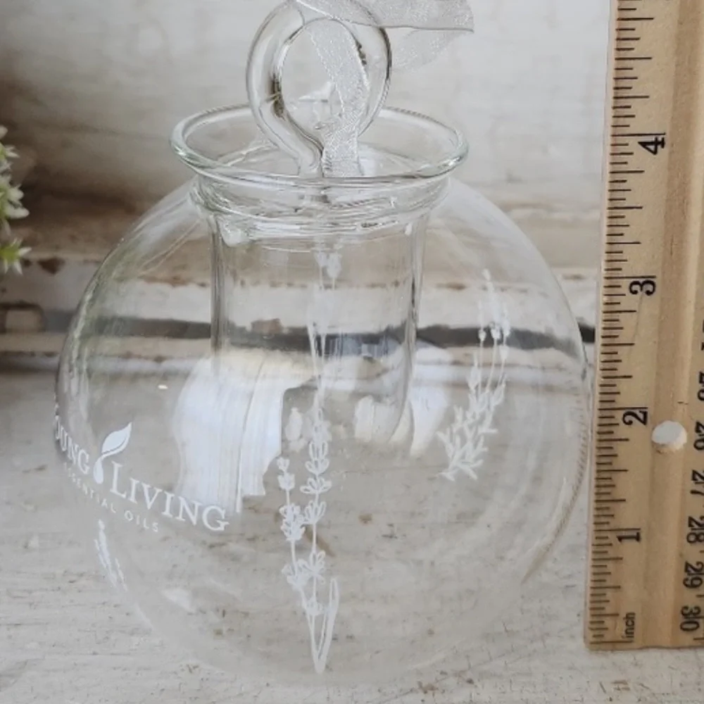 Young Living Essential Oils Glass Globe Christmas Tree Ornament w/ Reed Diffuser